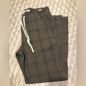 PacSun Plaid Drawstring Straight Leg Pants Small | Cotton Casual Trouser